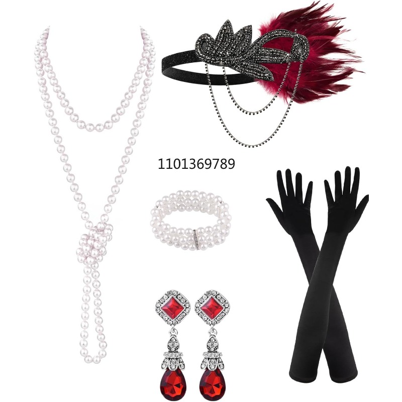 Women'S Fashion Roaring 20S - Set di 6 Accessori Anni '20