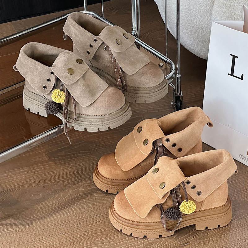 Women'S Fashion Riding Boots - Stivaletti autunnali in finta pelle scamosciata