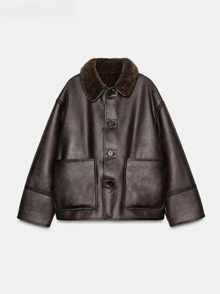 Women'S Fashion Utility Jacket - Moda Double Sided Solid Jacket Donna