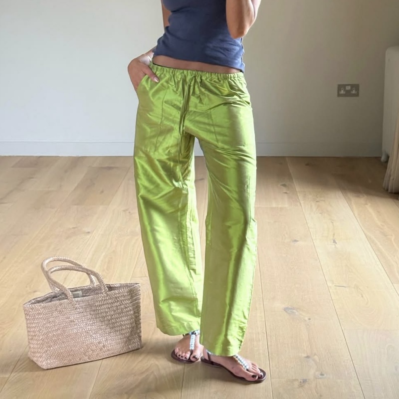 Women'S Fashion Utility Pants - Pantaloni Cargo Metallizzati Lucidi da Donna