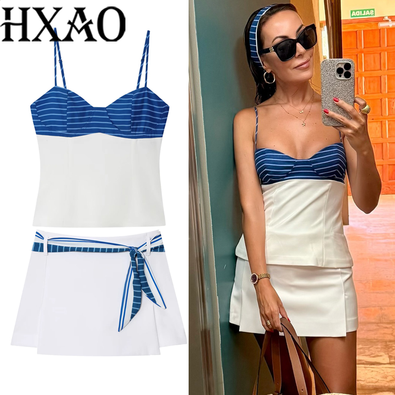 Corset Top Boned - HXAO Gonna da donna a righe