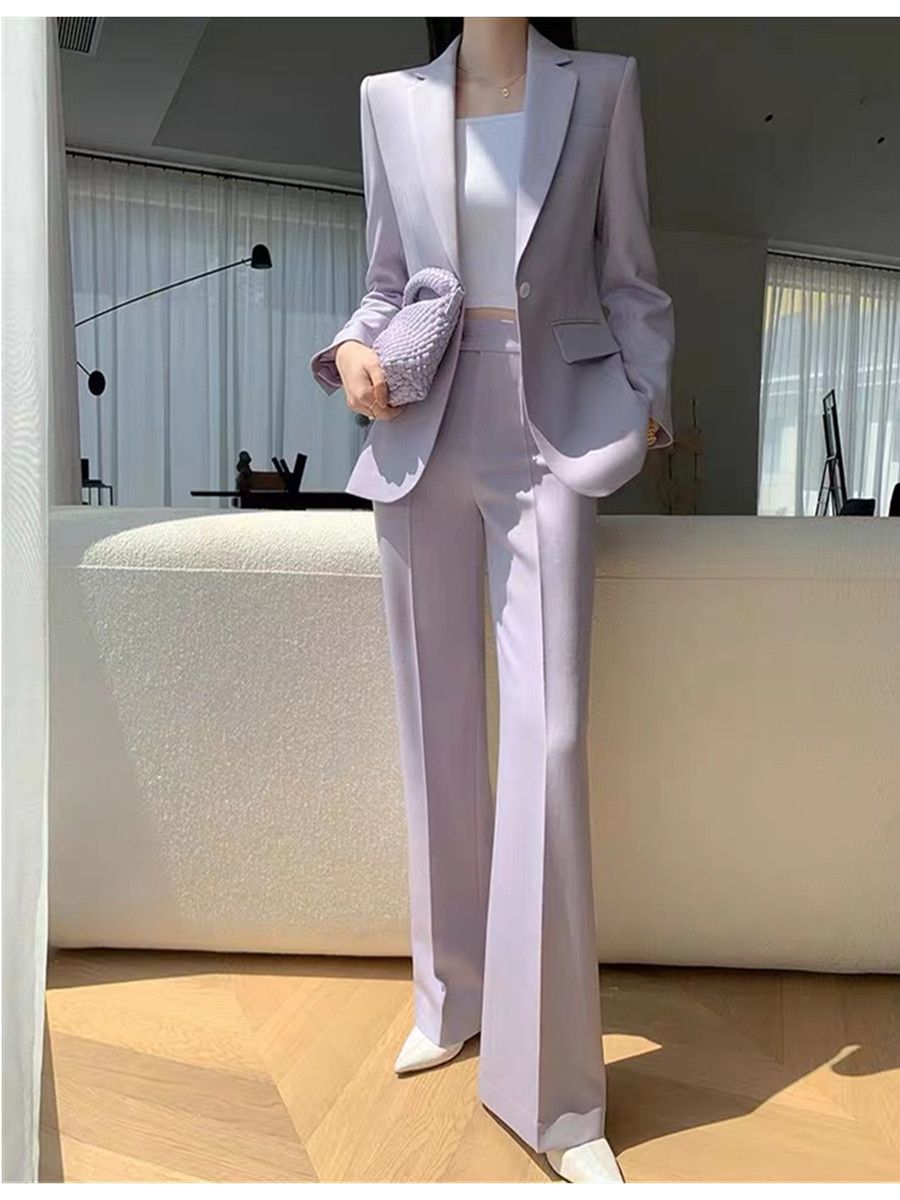 Women'S Fashion Blazer - Allingentle Abito da donna viola in