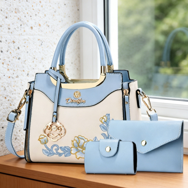 Women Fashion Handbags - Set di 3 borse ricamate di