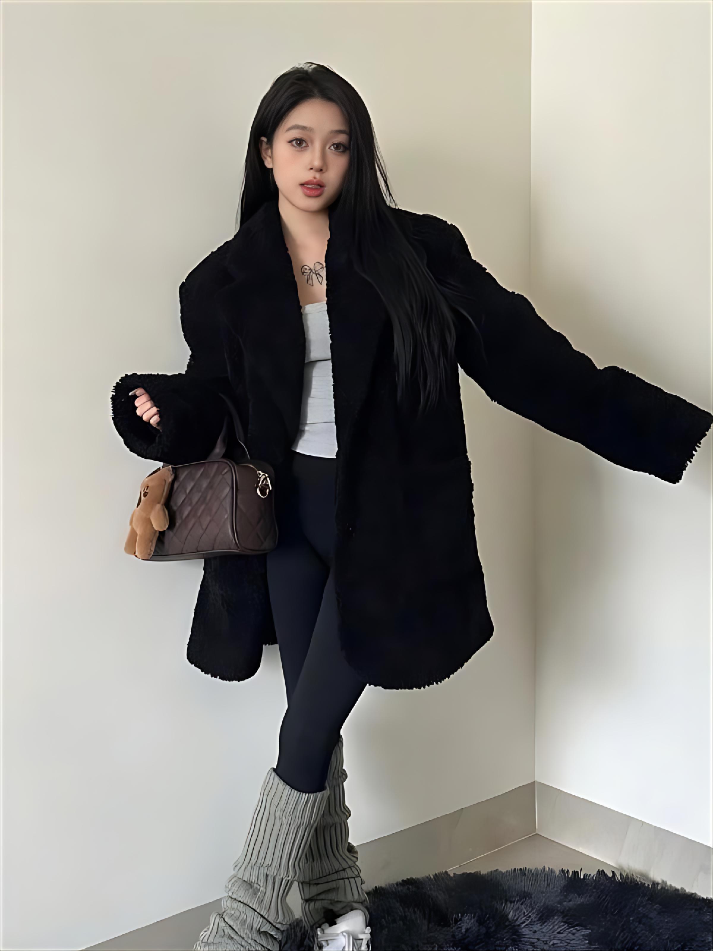 Women'S Fashion Utility Jacket - Giacca in lana di agnello Primavera