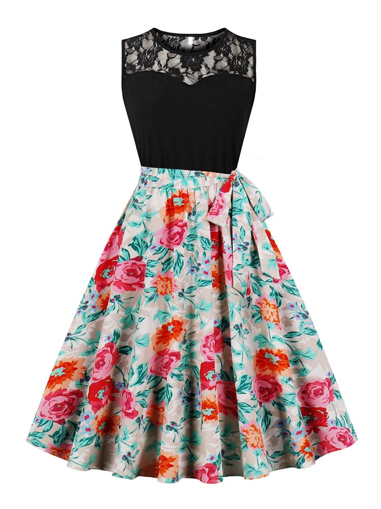 Women'S Fashion Of The 50S - Abito longuette plissettato senza maniche elegante