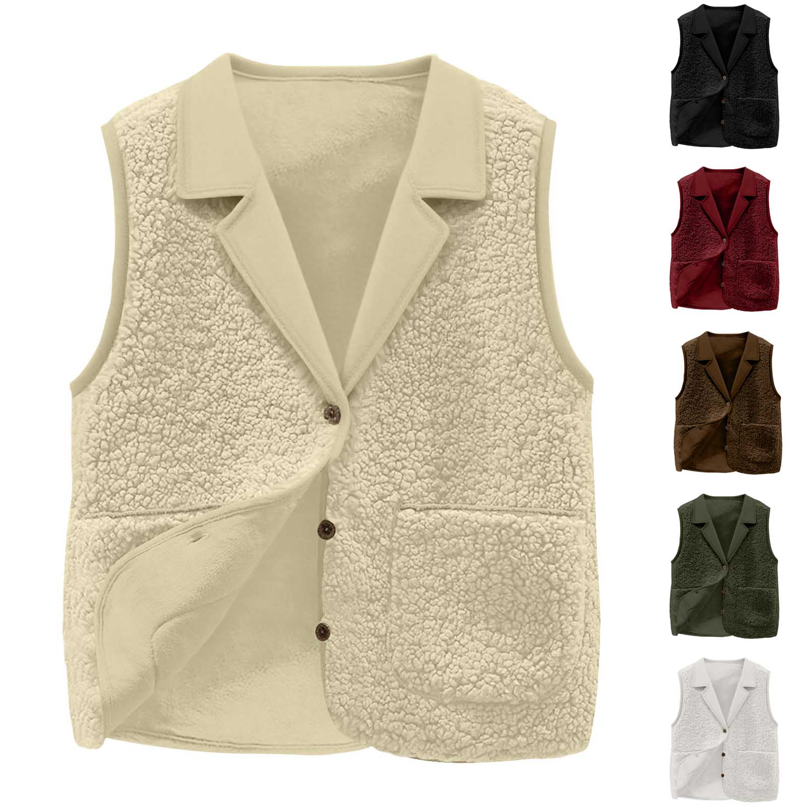 Sherpa Coat Women - Gilet in pile Sherpa da donna,