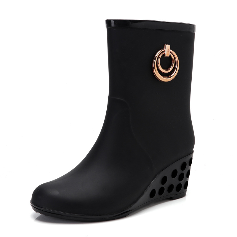 Women'S Fashion Gumboots - Stivali da pioggia con tacco a