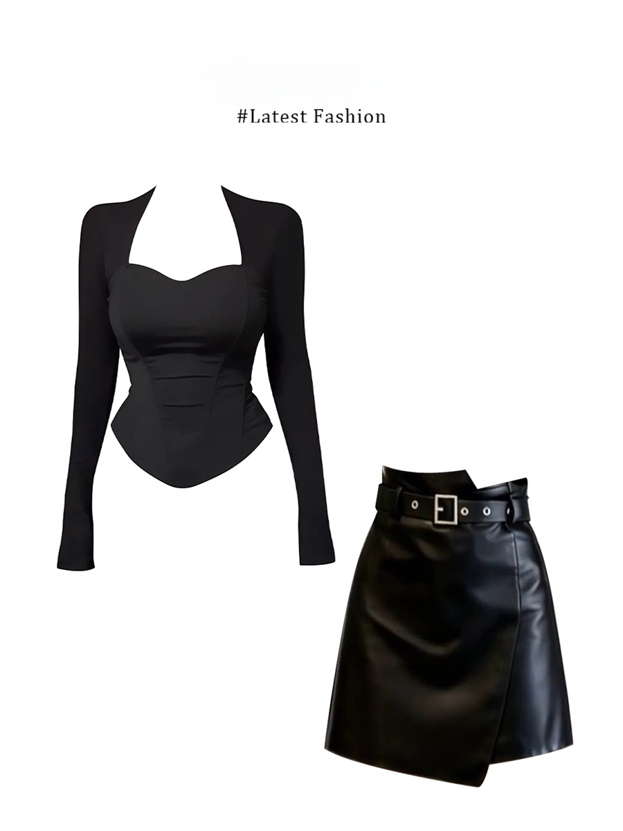 Women'S Young Fashion - Set Gonna e Maglia Stile Coreano