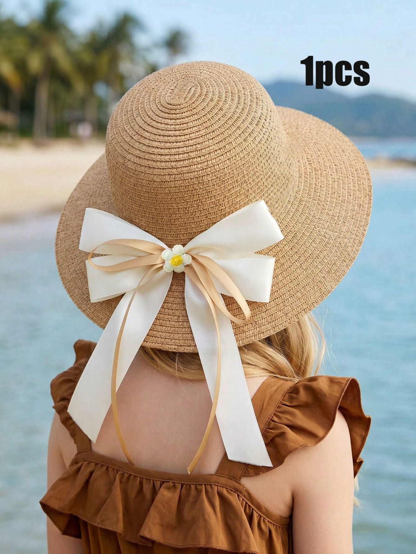 Straw Hat Summer - Cappello di paglia con fiocco color