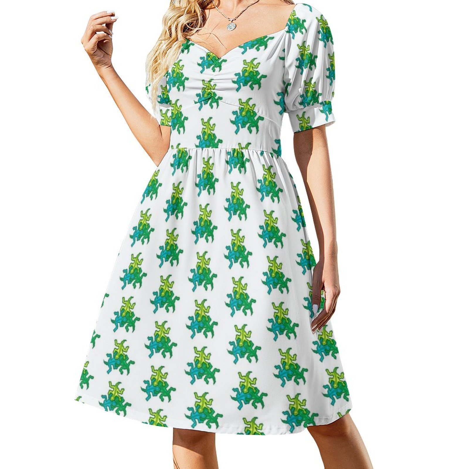 Pixel Art Escher Lucertola Boh - Women Fashion Gown recensione e prezzo