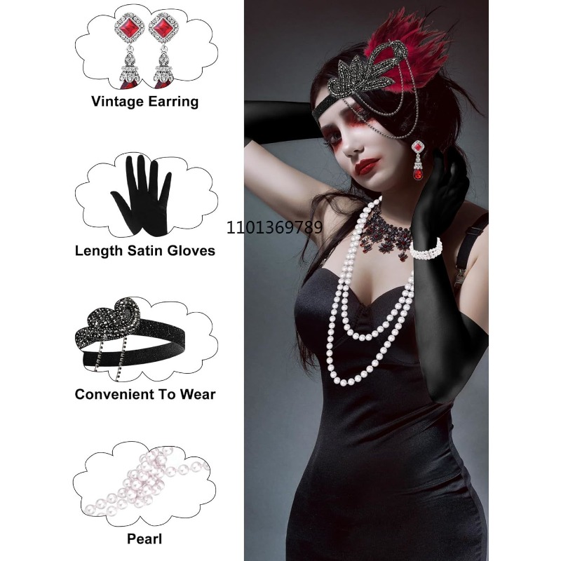 Set di 6 Accessori Anni '20 pe - Women'S Fashion Roaring 20S recensione e prezzo