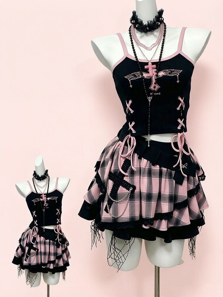 Set gonna vintage Y2K Dark Swe - V Neck Cami Top recensione e prezzo
