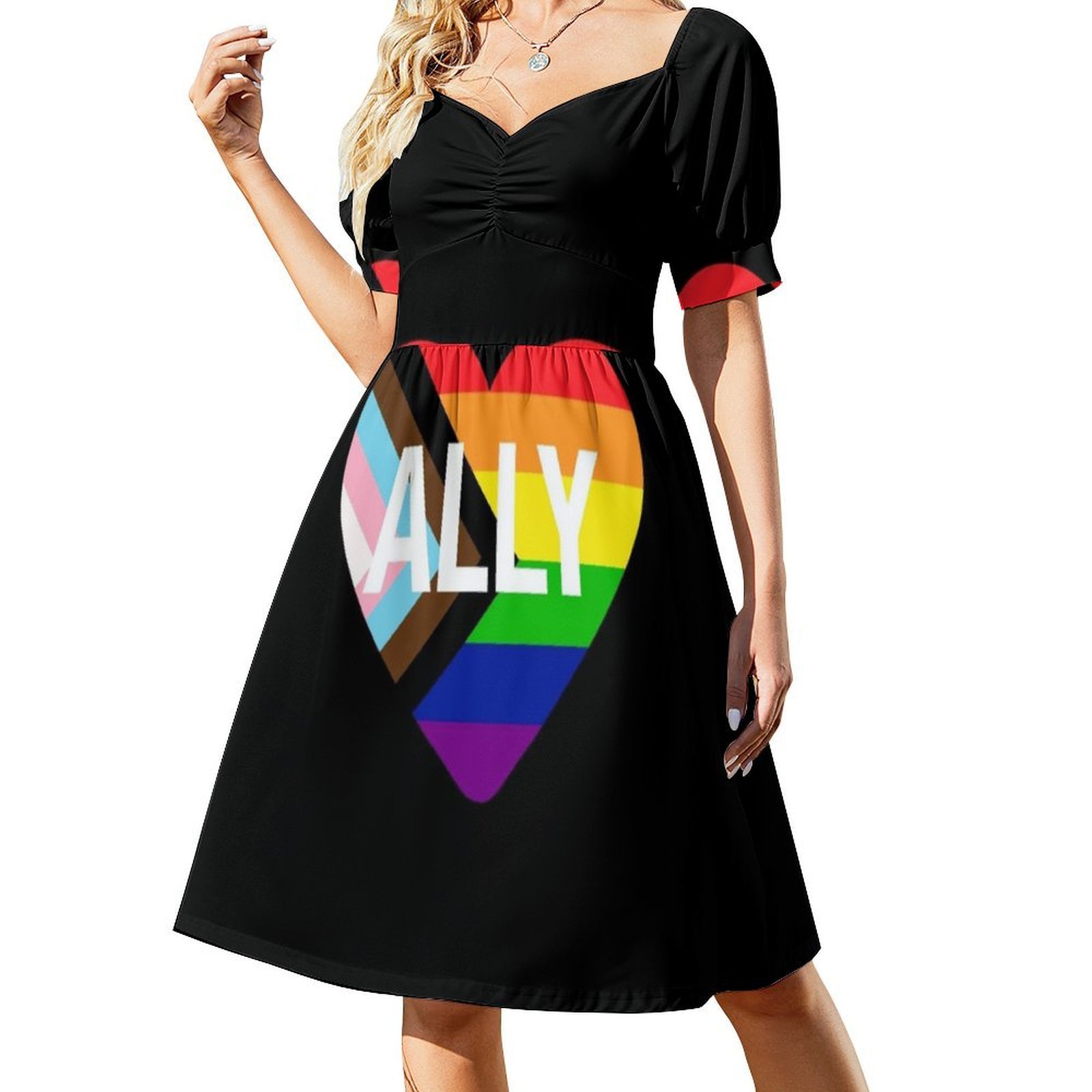 Progress Pride Flag Heart Ally - Women Fashion Gown recensione e prezzo