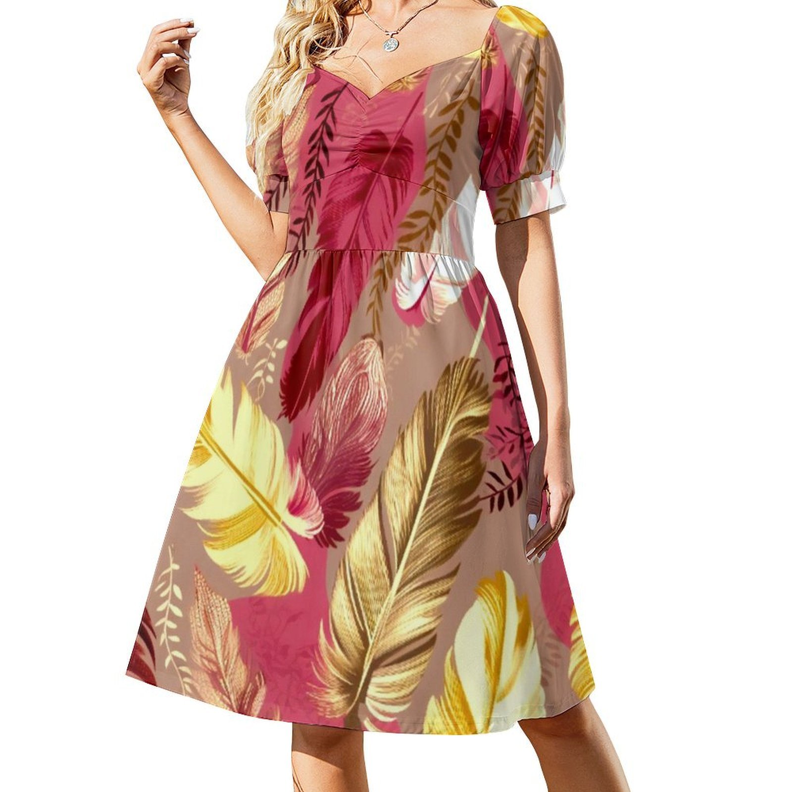 Piume-Fucsia Oliva Verde Blush - Women Fashion Gown recensione e prezzo