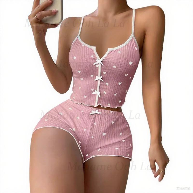 Set Pigiama Sexy con Stampa a  - V Neck Cami Top recensione e prezzo