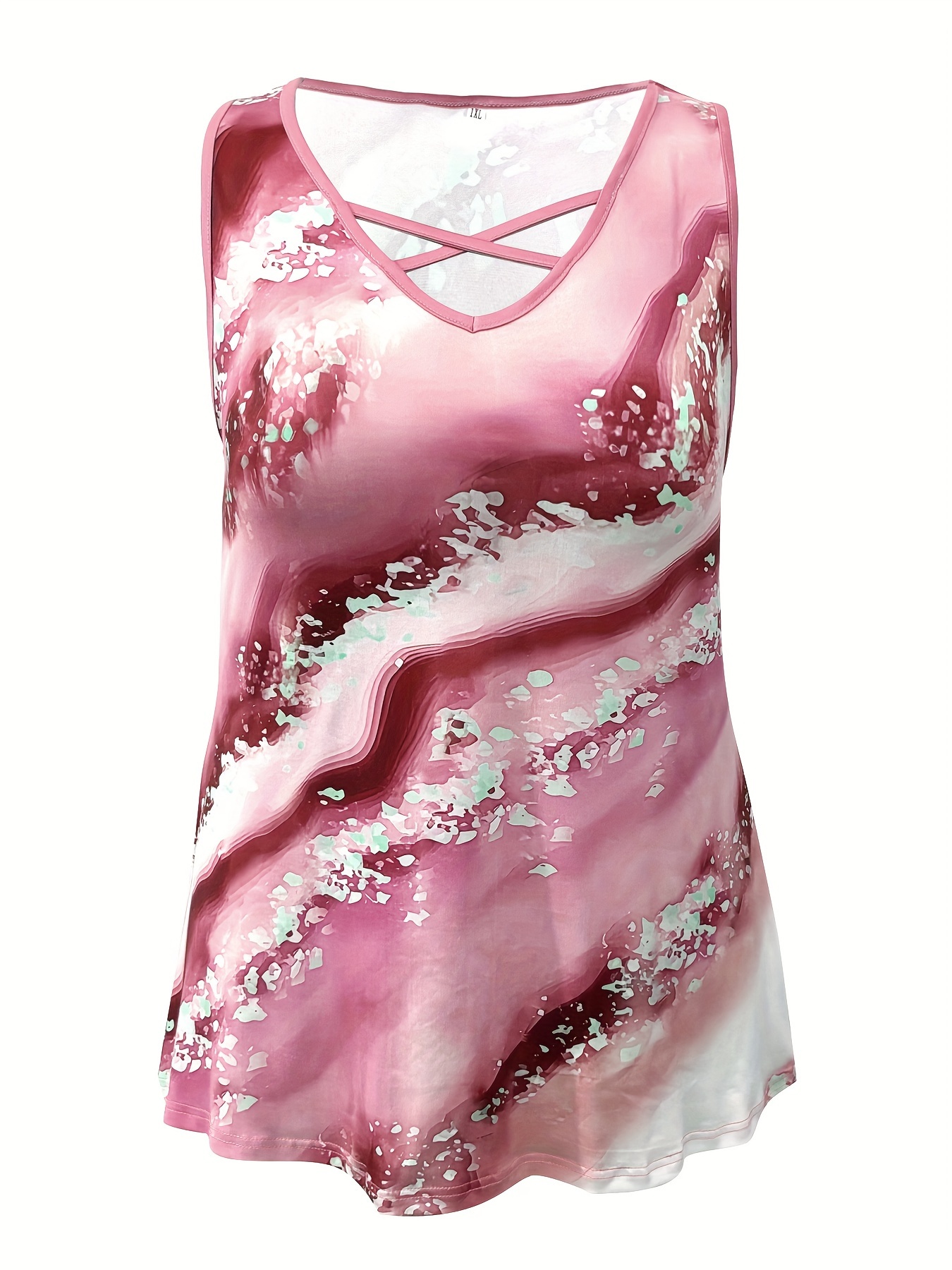 Canotta con stampa in marmo ta - V Neck Cami Top recensione e prezzo