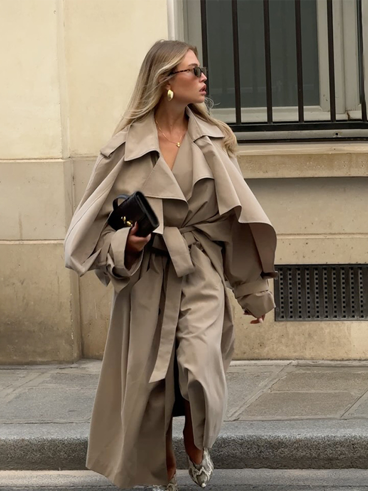 Trench con risvolto solido Mod - Women'S Fashion Raincoat recensione e prezzo